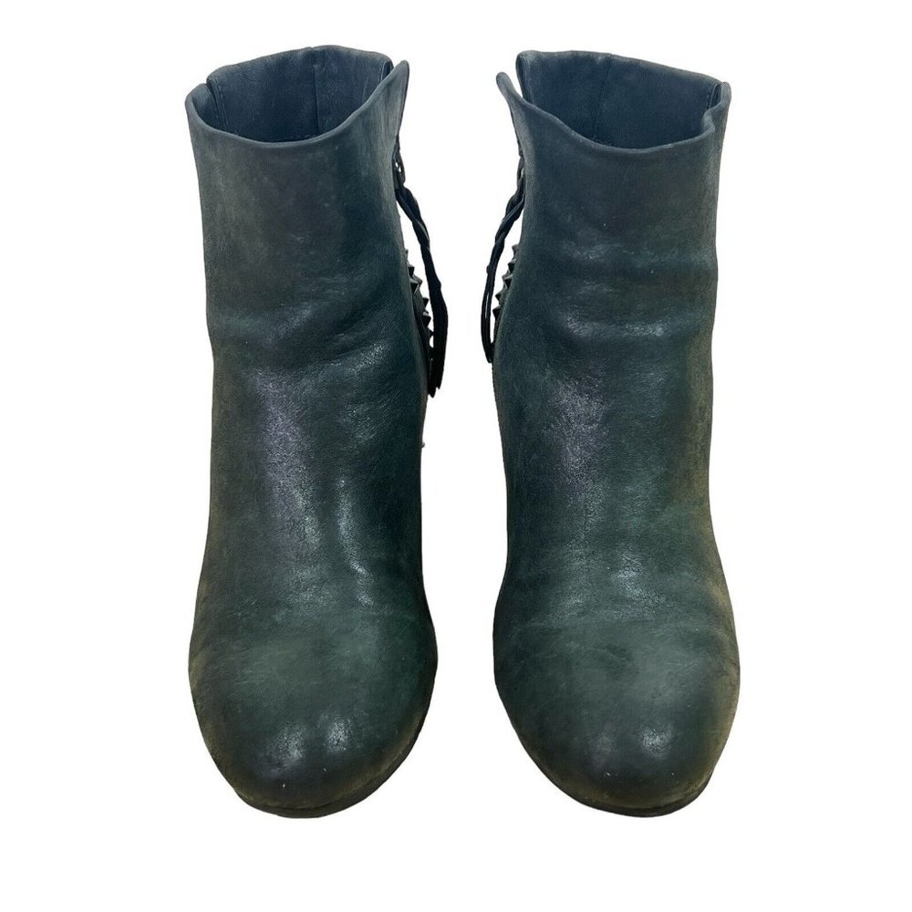 Gentle Souls Fierce black green stud heeled ankle booties womens 6 1/2M - Picture 5 of 10